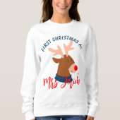 Sweatshirt Notre premier Noël en tant que M. et Mme Newlyhed  (Devant)