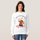 Sweatshirt Notre premier Noël en tant que M. et Mme Newlyhed  (Devant entier)