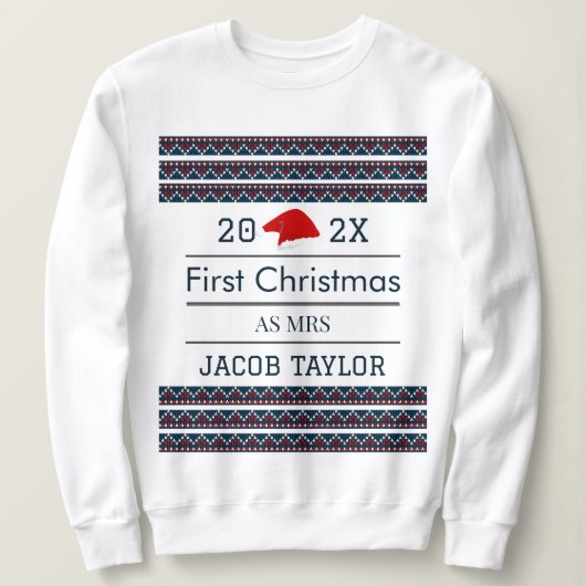 Sweatshirt Notre premier Noël en tant que M. et Mme Newlyhed  (Design devant)