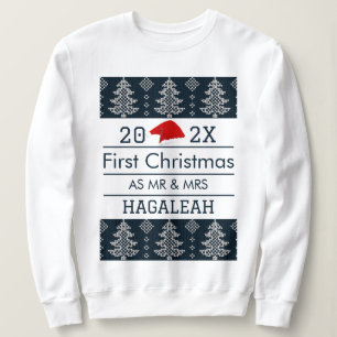 Sweatshirt Notre premier Noël en tant que M. et Mme Newlywa