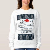 Sweatshirt Notre premier Noël en tant que M. et Mme Newlywa (Devant)