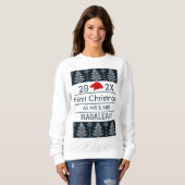 Sweatshirt Notre premier Noël en tant que M. et Mme Newlywa (Devant entier)