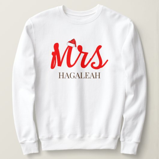 Sweatshirt Notre premier Noël en tant que M. et Mme Newlywa (Design devant)