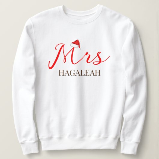 Sweatshirt Notre premier Noël en tant que M. et Mme Newlywa (Design devant)