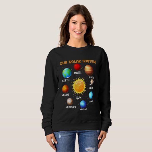 Sweatshirt Notre système solaire Science Astronomie Physique (Devant entier)