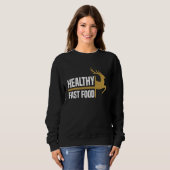 Sweatshirt Nourriture Rapide Saine Chasse au Cerf Manger Plus (Devant entier)