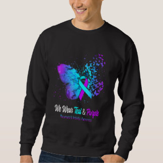 Sweatshirt Nous Portons L'Arthrite Rhumatoïde Turquoise Et Vi