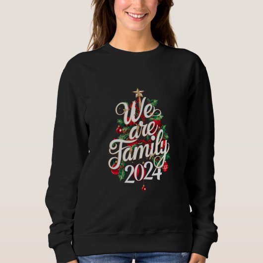 Sweatshirt Nous sommes famille Noël 2024 Correspondant Pyjama (Devant)