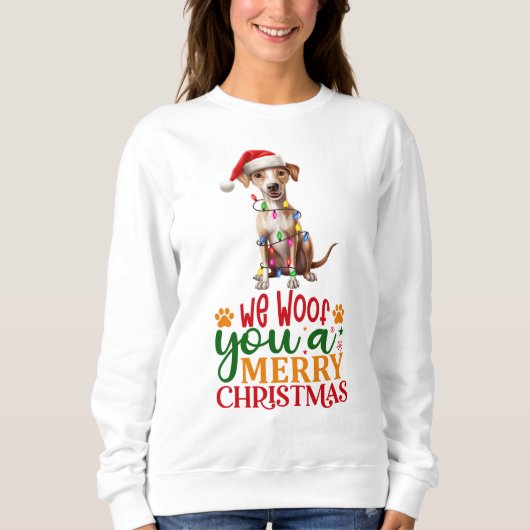 Sweatshirt Nous Vous Avons Mal Un Joyeux Noël Italien Greyhou (Devant)