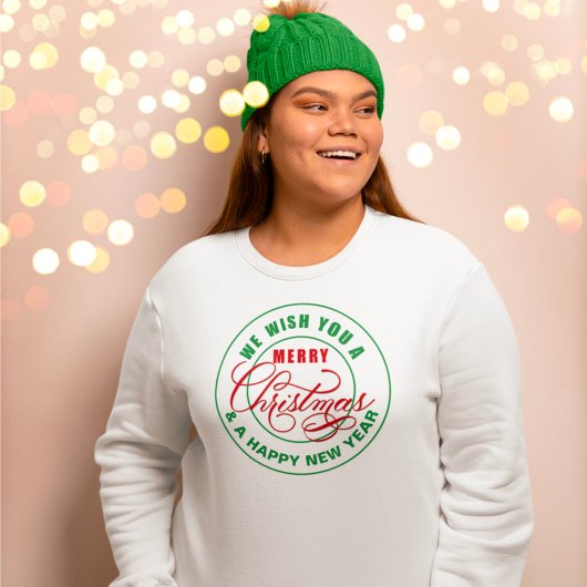 Sweatshirt Nous vous souhaitons un joyeux Noël rouge et vert