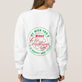 Sweatshirt Nous vous souhaitons un joyeux Noël rouge et vert (Dos)