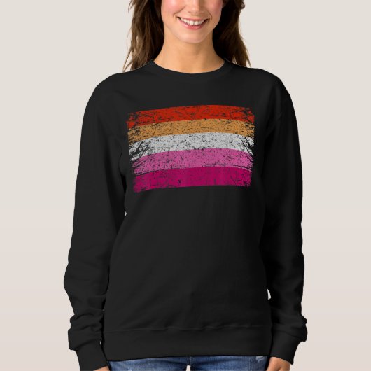 Sweatshirt Nouveau drapeau de la fierté lesbienne - Drapeau d (Devant)