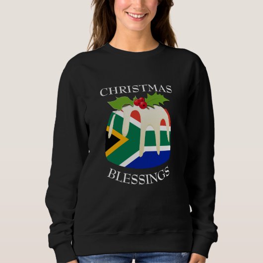 Sweatshirt Nouveauté Afrique du Sud Pudding de Noël (Devant)