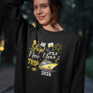 Sweatshirt Nouvel An Bateau Croisière Or Année Personnalisée