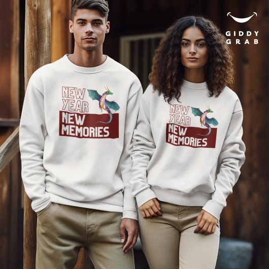 Sweatshirt Nouvel An Nouveautés Dragon Cherry Red