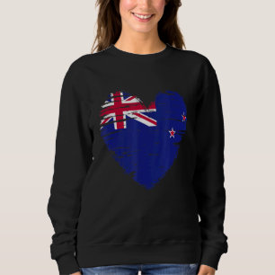 Sweatshirt Nouvelle-Zélande Coeur Nouvelle-Zélande Drapeau No
