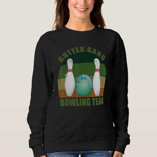 Sweatshirt Novelty Funny Ten Pin Bowlers Team Gutter Gang Bow (Devant)