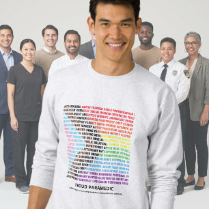 Sweatshirt Nuage de mots arc-en-ciel personnalisé de la fiert