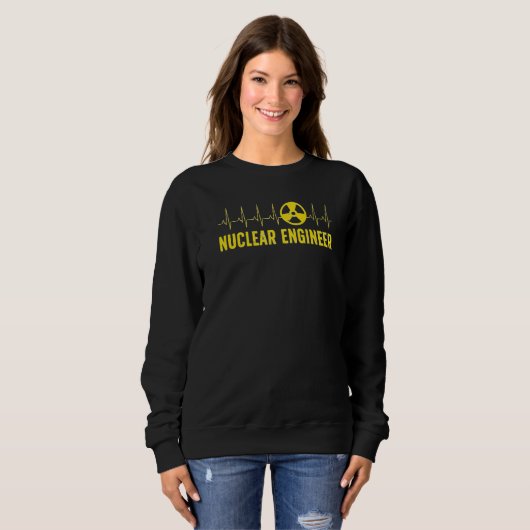 Sweatshirt Nuclear Engineer Heartbeat Nuclear Engineering (Devant entier)