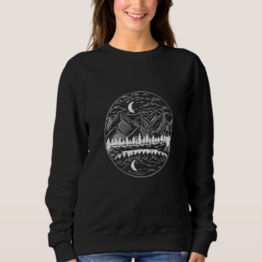 Sweatshirt Nuit d'équipe graphique de randonnée drôle (Devant)