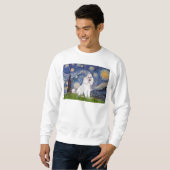 Sweatshirt Nuit étoilée - Caniche blanc standard (C) (Devant entier)