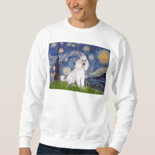 Sweatshirt Nuit étoilée - Poodle blanc standard (C)