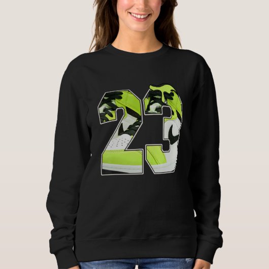Sweatshirt Numéro de goutte 23 Retro High Og Visionaire Volt  (Devant)