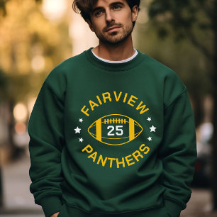 Sweatshirt Numéro Jersey du joueur de football vert et or