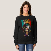 Sweatshirt Nurse Black Woman Magic Afro Melanin Queen Black H (Devant entier)