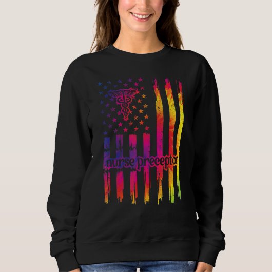 Sweatshirt Nurse Préceptor Us Drapeau Précepteur Infirmier (Devant)