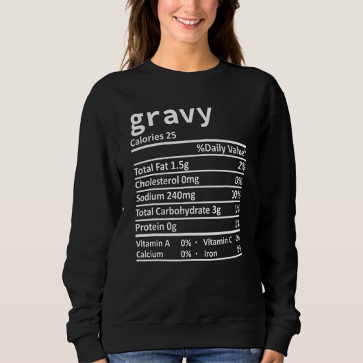 Sweatshirt Nutrition grasse Faits Thanksgiving Nourriture de  (Devant)