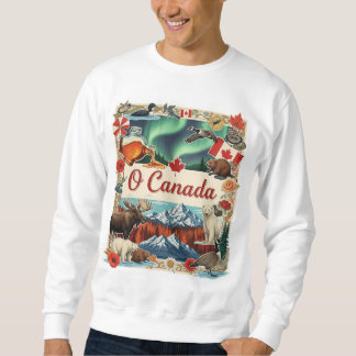 Sweatshirt O Canada Collage – T-Shirt Patriotique Vintage