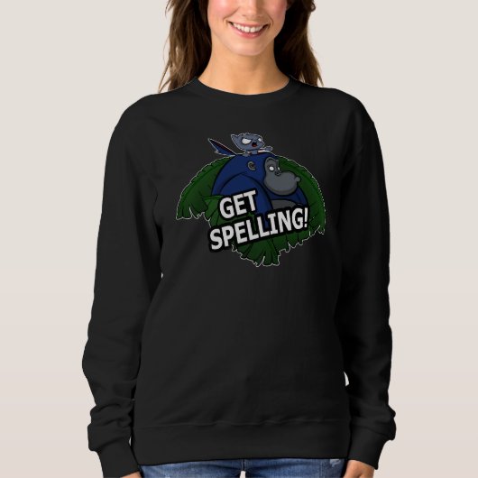 Sweatshirt Obtenez l'orthographe ! Gorille Et Chat (Devant)