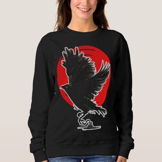 Sweatshirt Occult Crow Gothic Baphomet Raven Emo Witchcraft (Devant)