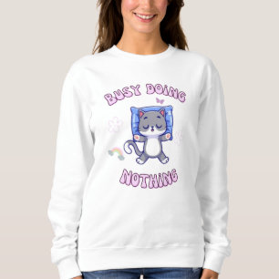 Sweatshirt Occupé Faire Rien Chibi Chat