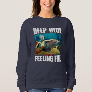 Sweatshirt Océan Bleu Sentimental Art Mermaid Dauphin