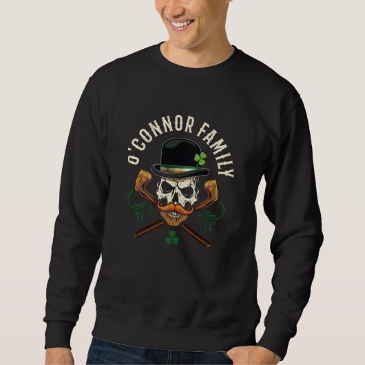 Sweatshirt O'Connor Famille Crâne irlandais avec Shillelagh (Devant)
