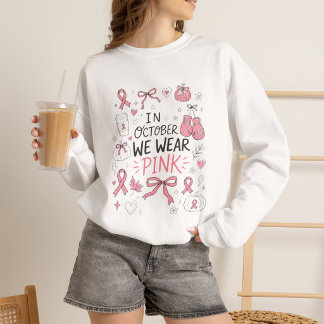 Sweatshirt Octobre rose automne Ruban rose de sensibilisation