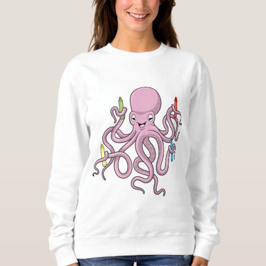 Sweatshirt Octopus avec Crayon (Devant)
