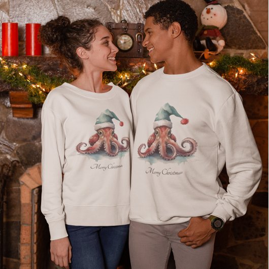 Sweatshirt Octopus Christmas Joy, coutume