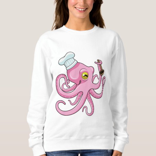 Sweatshirt Octopus comme cuire avec cuillère en bois (Devant)