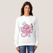 Sweatshirt Octopus comme cuire avec cuillère en bois (Devant entier)