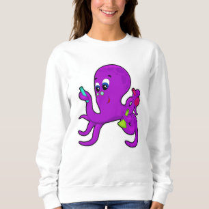 Sweatshirt Octopus comme enseignant avec équipement de labora