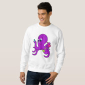 Sweatshirt Octopus comme enseignant avec équipement de labora (Devant entier)