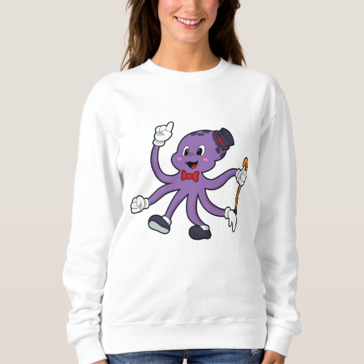 Sweatshirt Octopus comme magicien avec Casquette (Devant)
