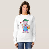 Sweatshirt Octopus comme Peintre avec pinceau (Devant entier)