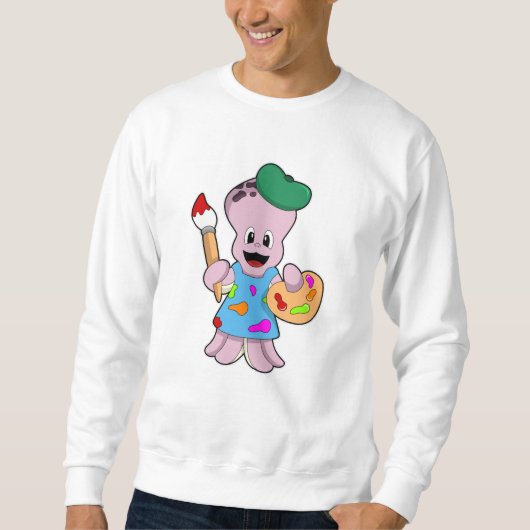 Sweatshirt Octopus comme Peintre avec pinceau (Devant)