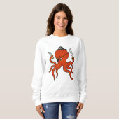Sweatshirt Octopus comme Pirate avec épée et couteau (Devant entier)