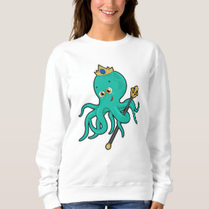 Sweatshirt Octopus comme roi avec Trident
