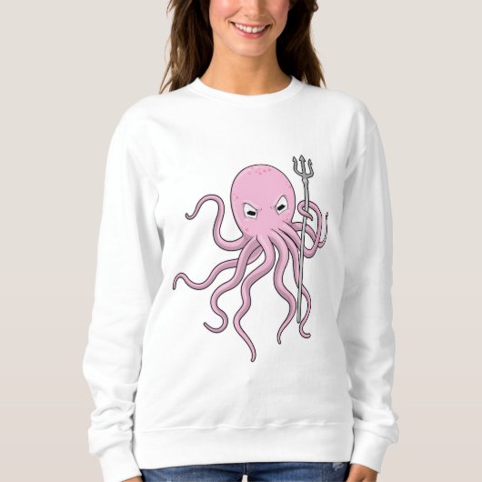 Sweatshirt Octopus en tant qu'assistant avec Trident (Devant)